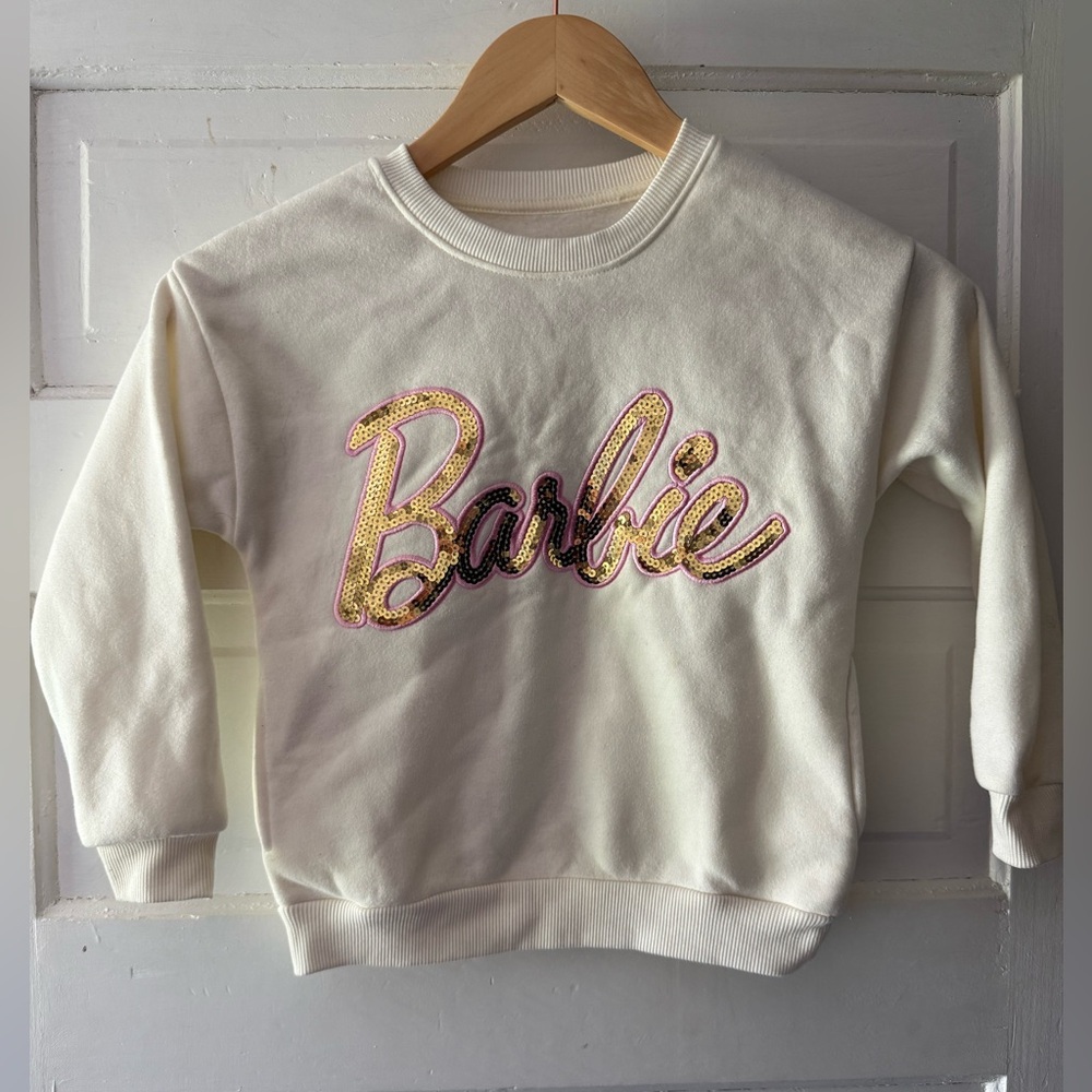 Barbie Cream Sparkle Crewneck Sweatshirt